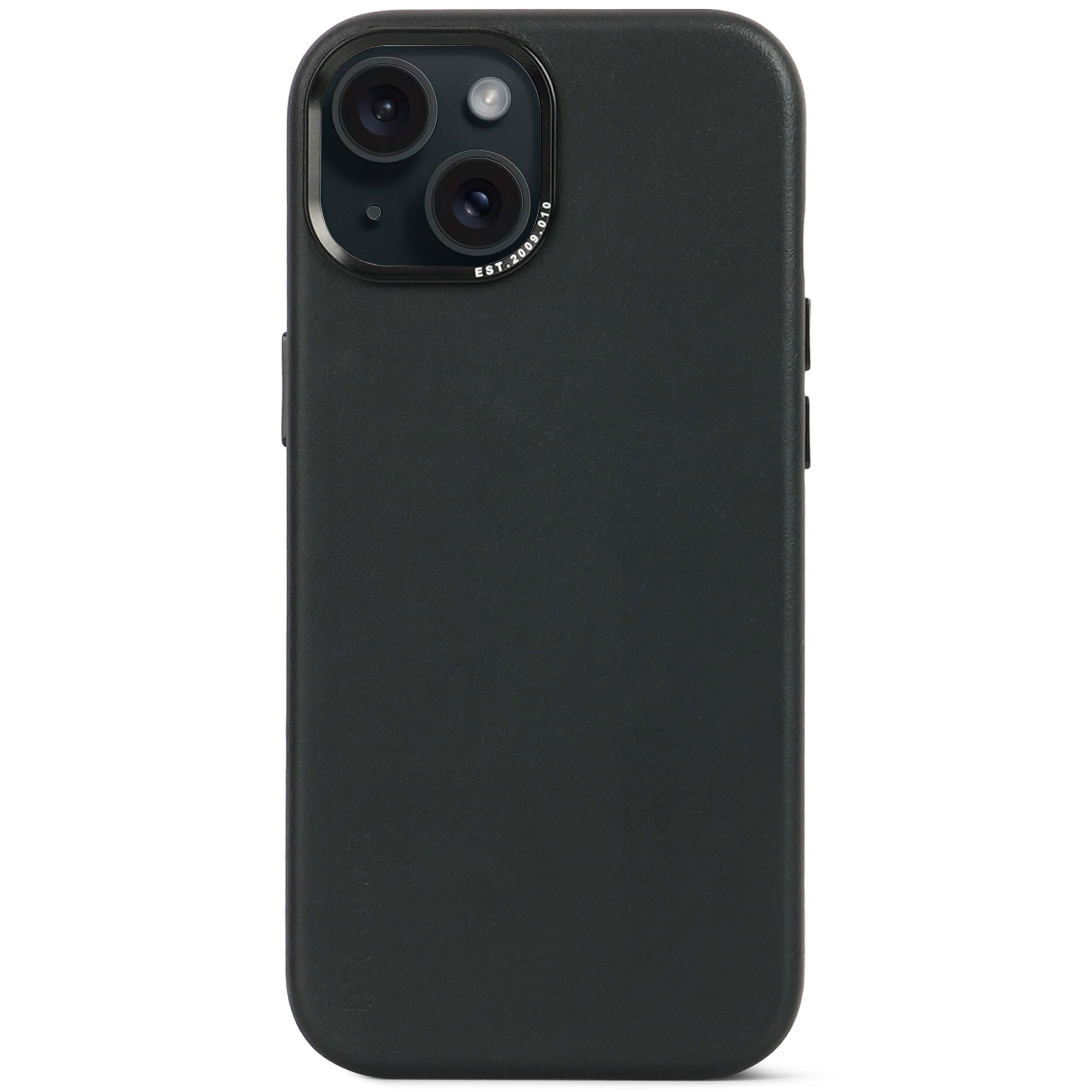 iPhone 15 Leather Back Cover Black