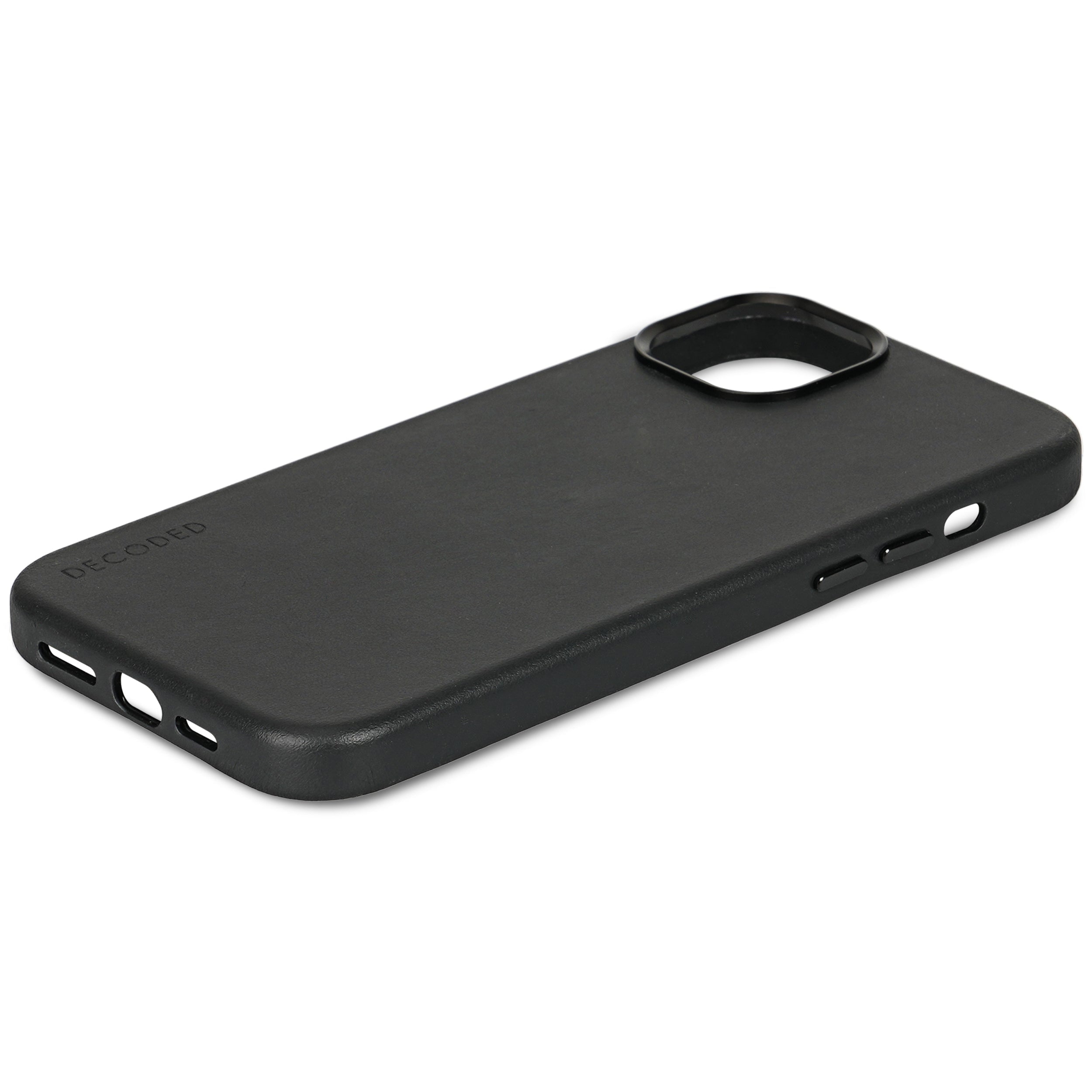 iPhone 15 Leather Back Cover Black