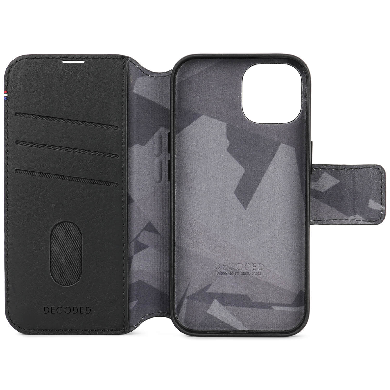 iPhone 15 Detachable Wallet Leather Black