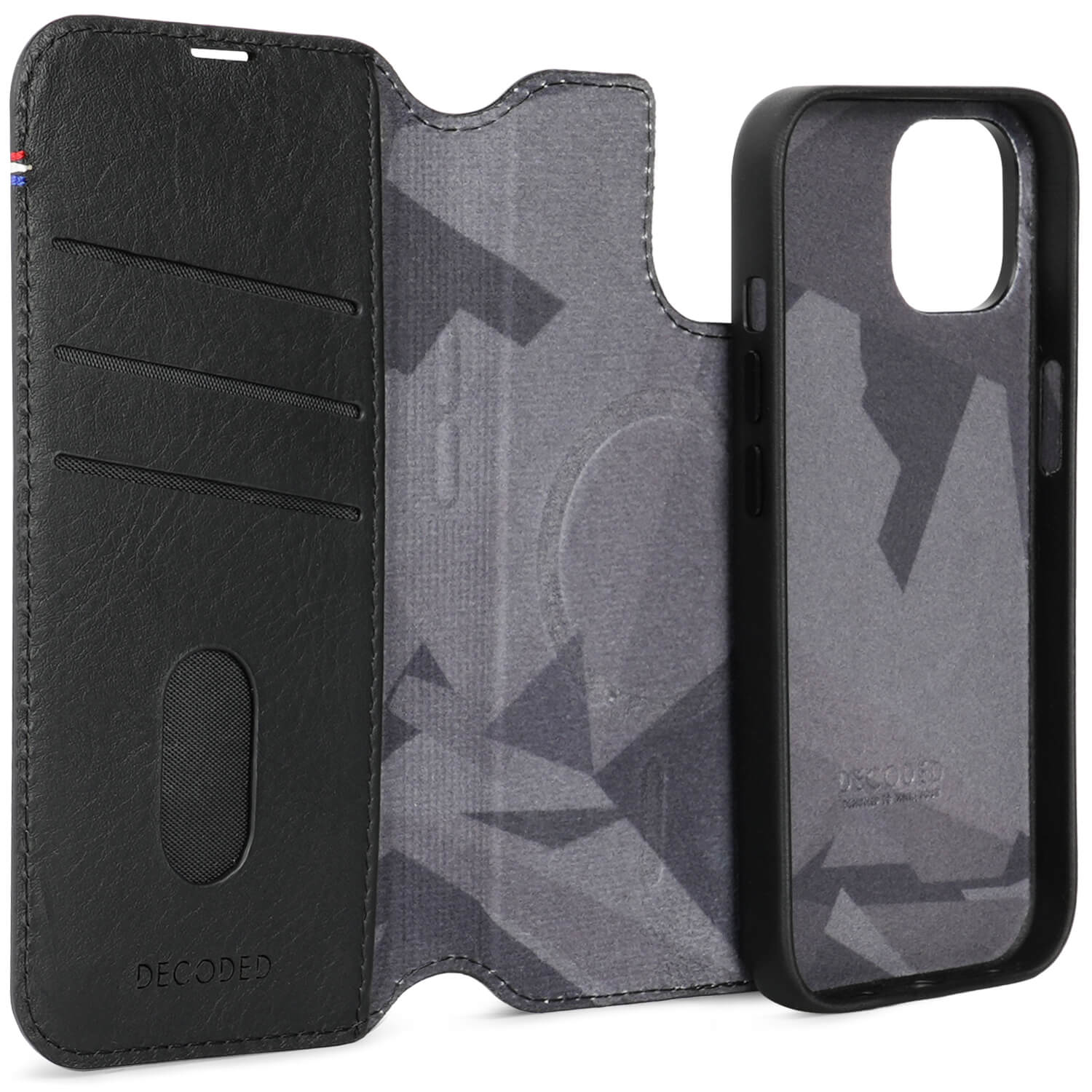 iPhone 15 Detachable Wallet Leather Black