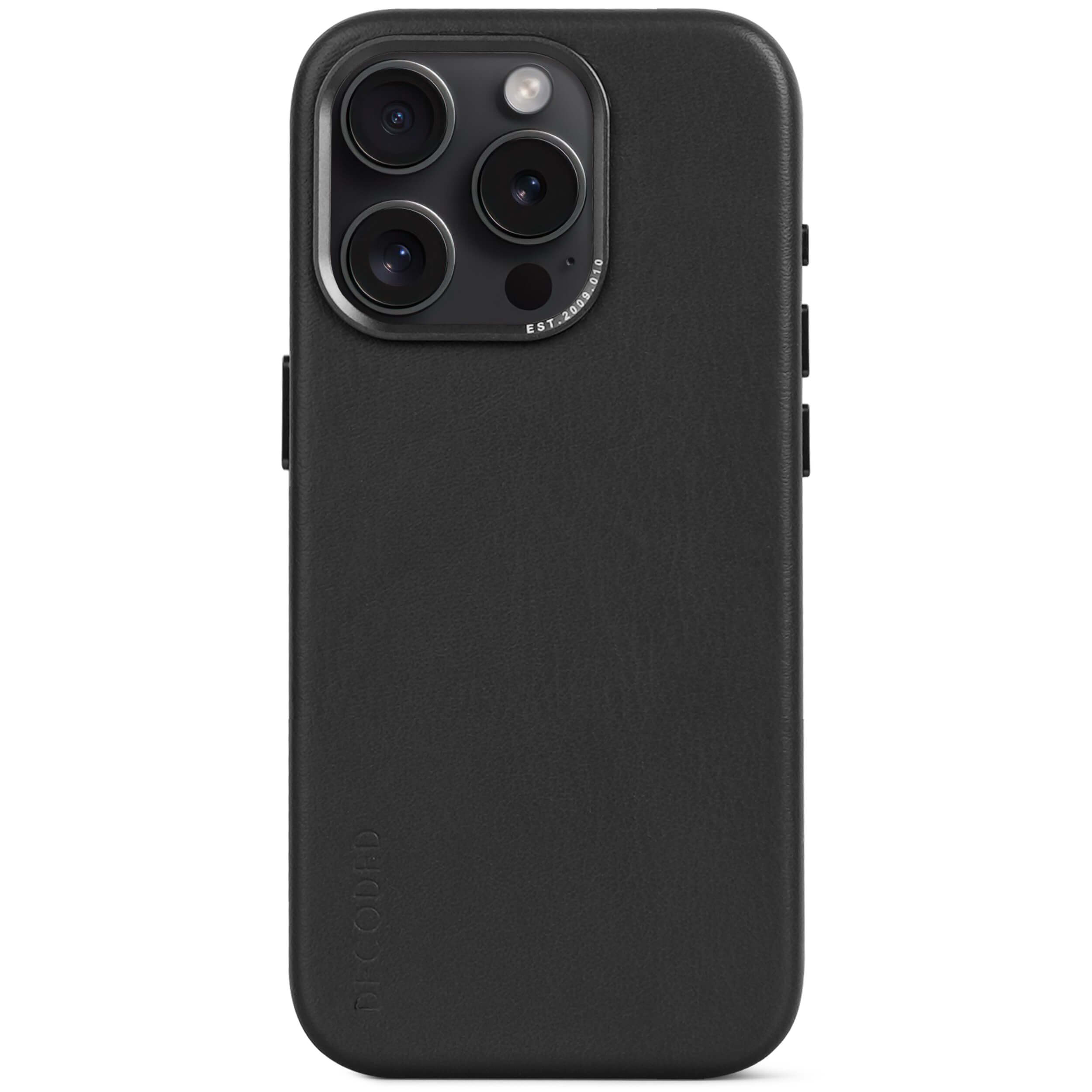 iPhone 15 Pro Leather Back Cover Black