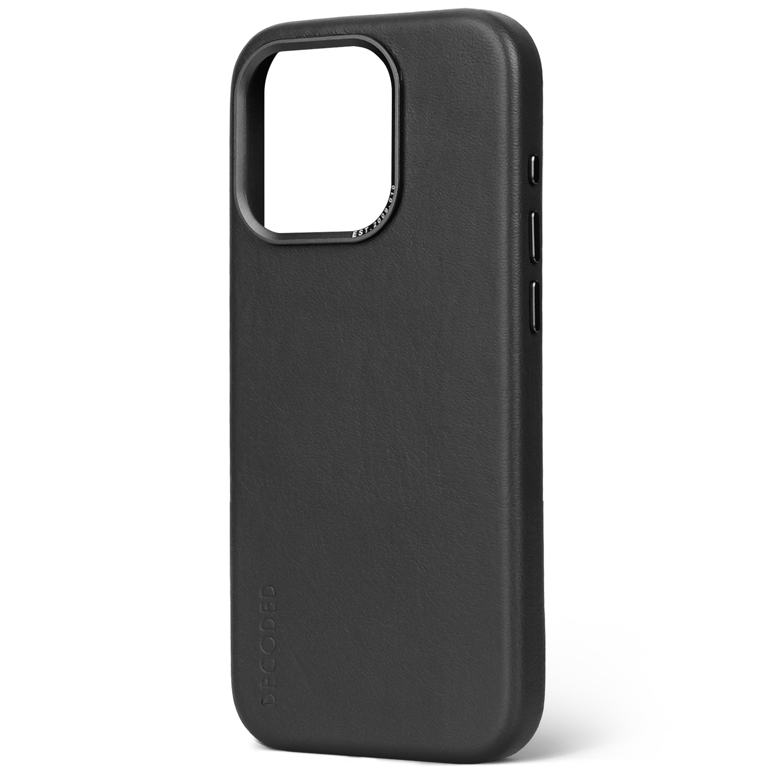iPhone 15 Pro Leather Back Cover Black