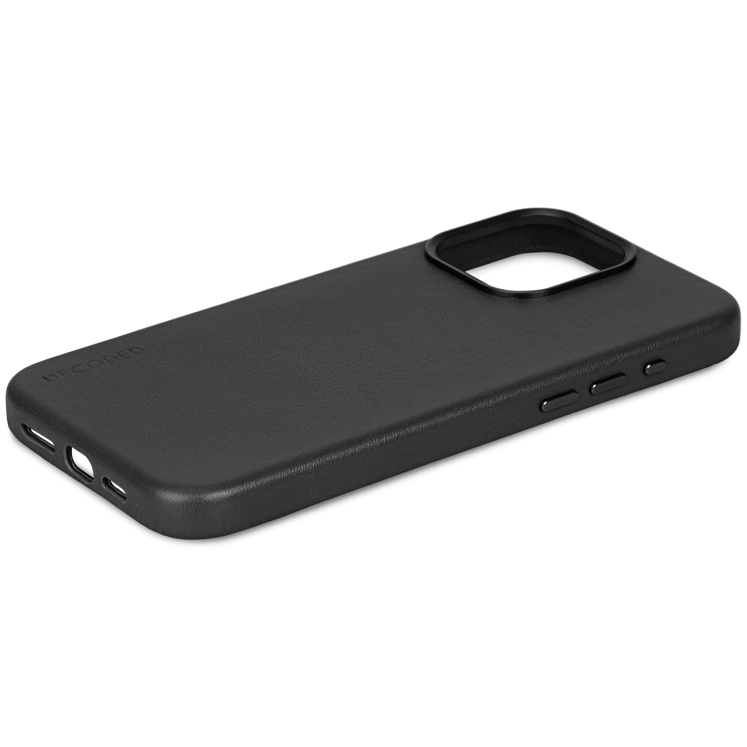 iPhone 15 Pro Leather Back Cover Black