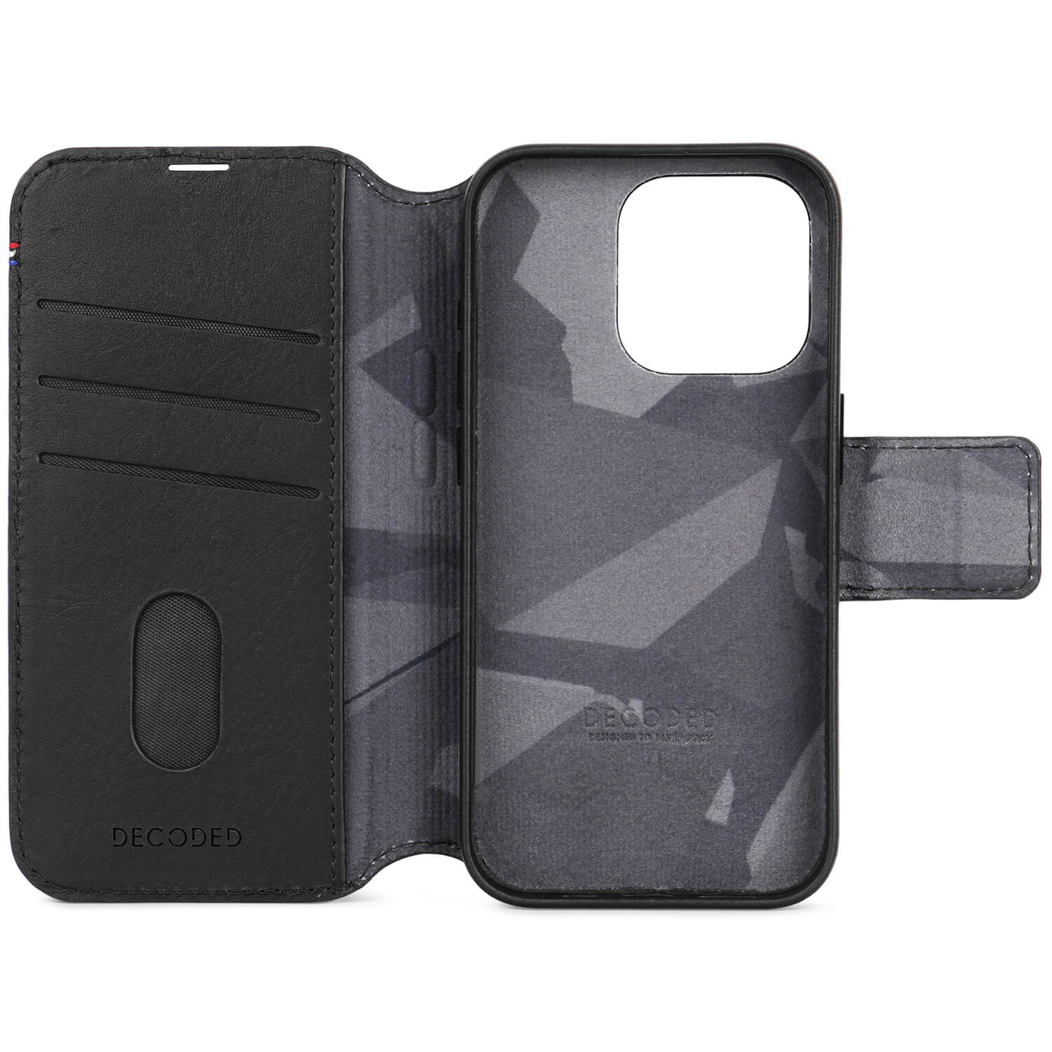 iPhone 15 Pro Detachable Wallet Leather Black