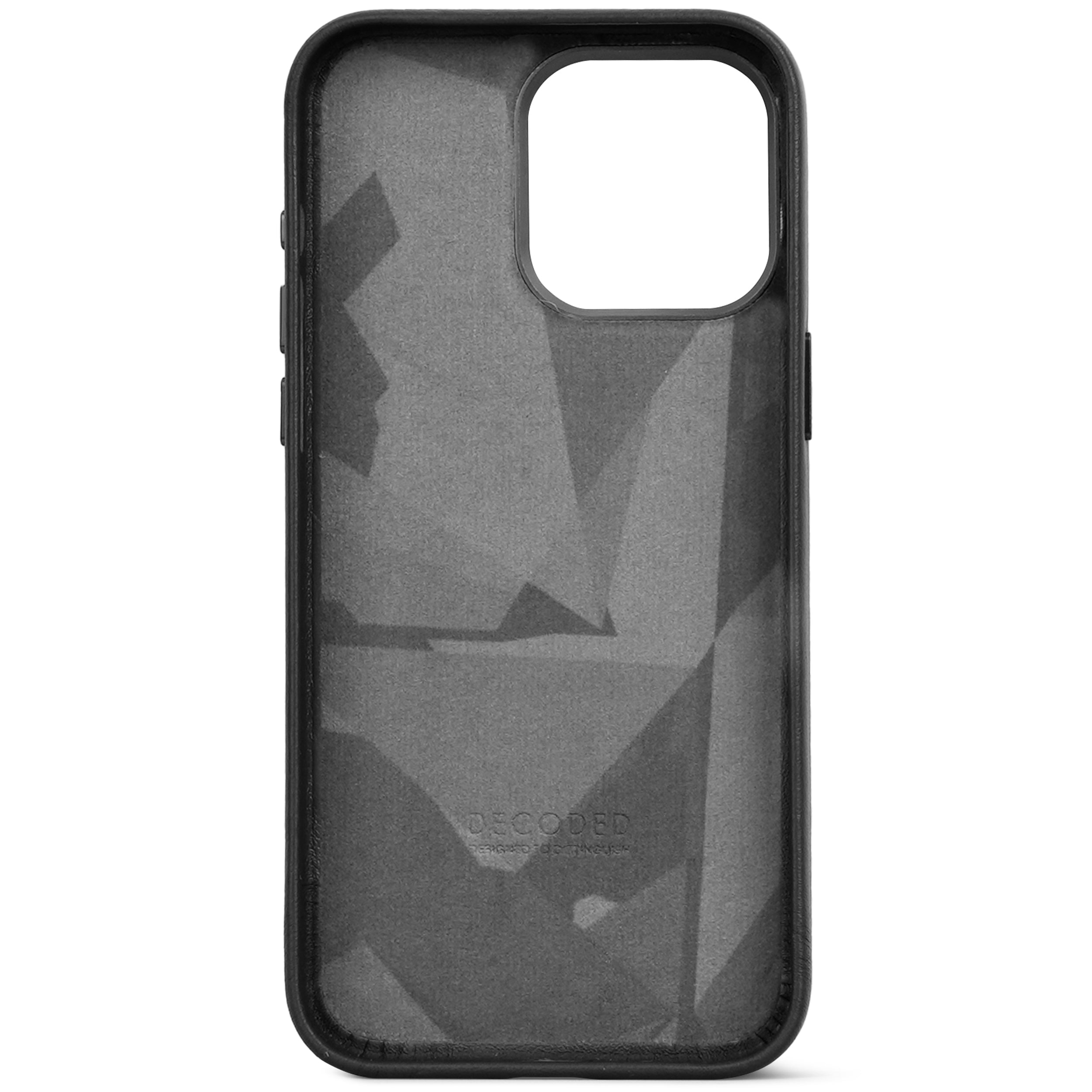 iPhone 15 Pro Max Leather Back Cover Black