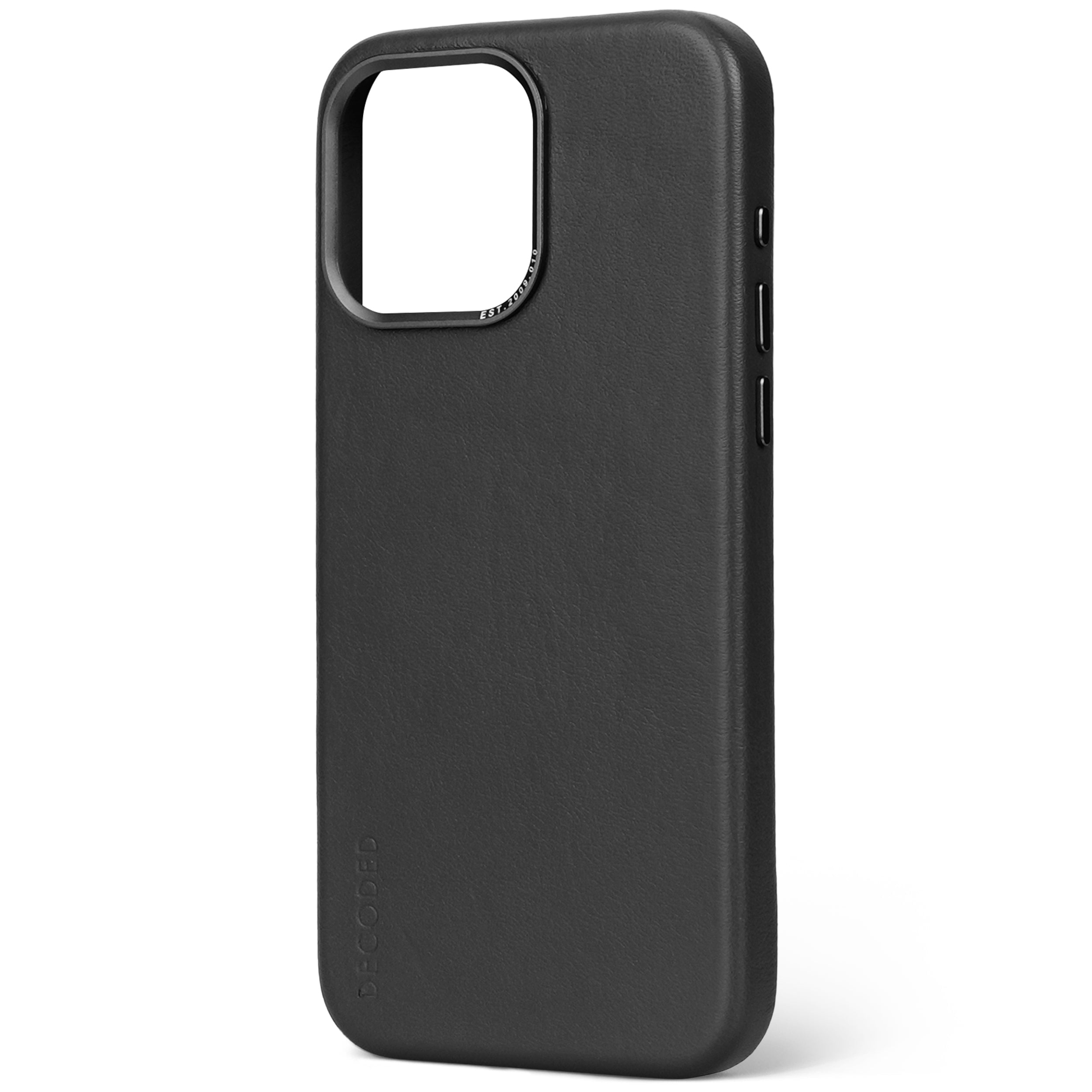 iPhone 15 Pro Max Leather Back Cover Black