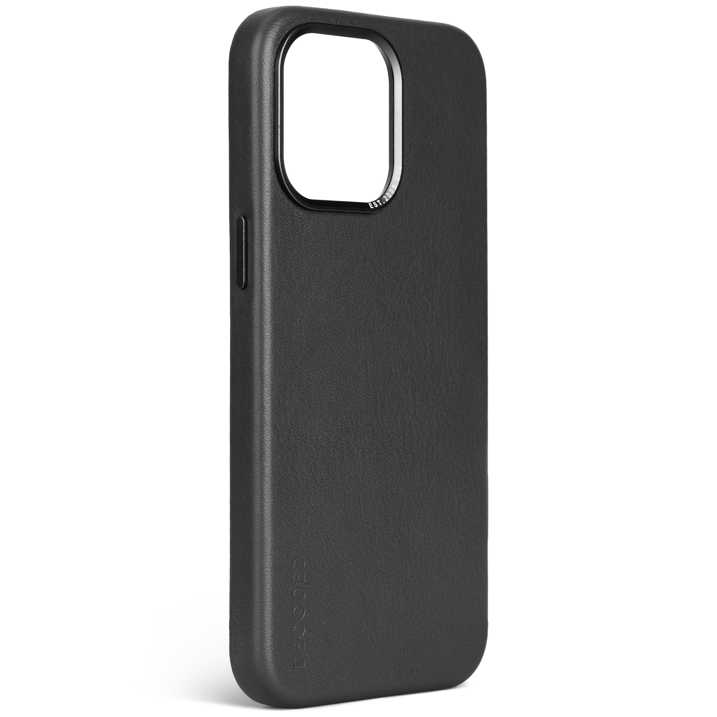 iPhone 15 Pro Max Leather Back Cover Black