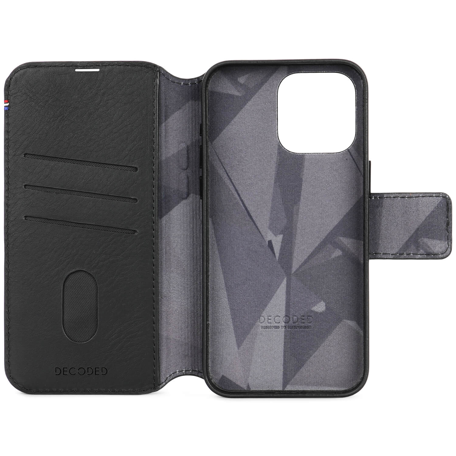 iPhone 15 Pro Max Detachable Wallet Leather Black