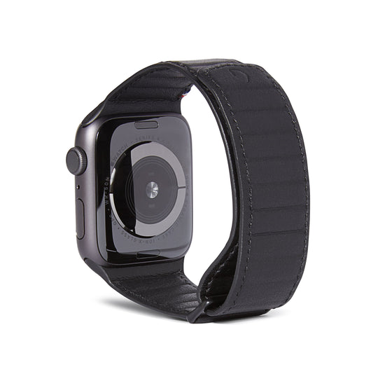 Apple Strap 38/40/41 mm Decoded Black Watch Traction Leather Magnetic