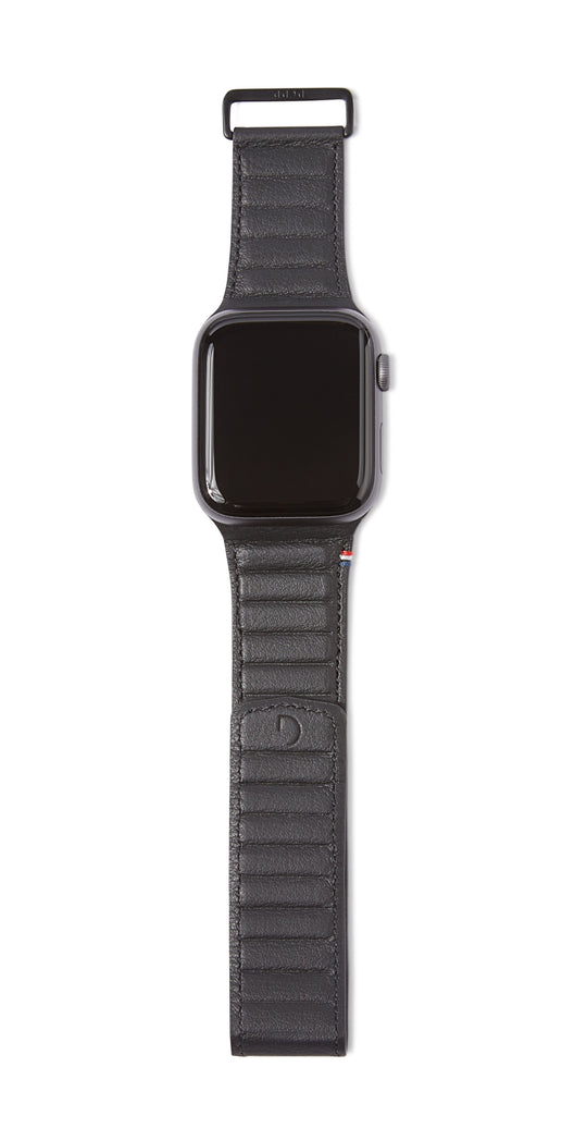 Black Traction Watch Strap 38/40/41 Leather Magnetic mm Decoded Apple