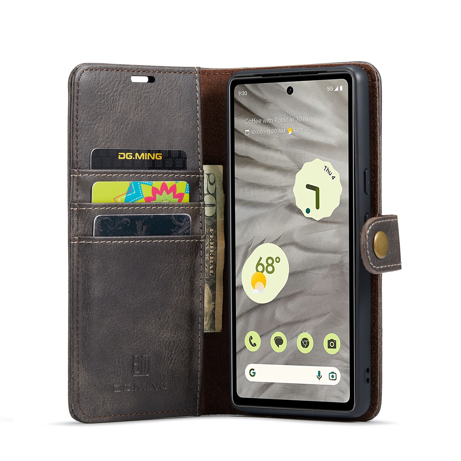 Google Pixel 7a Magnet Wallet Brown