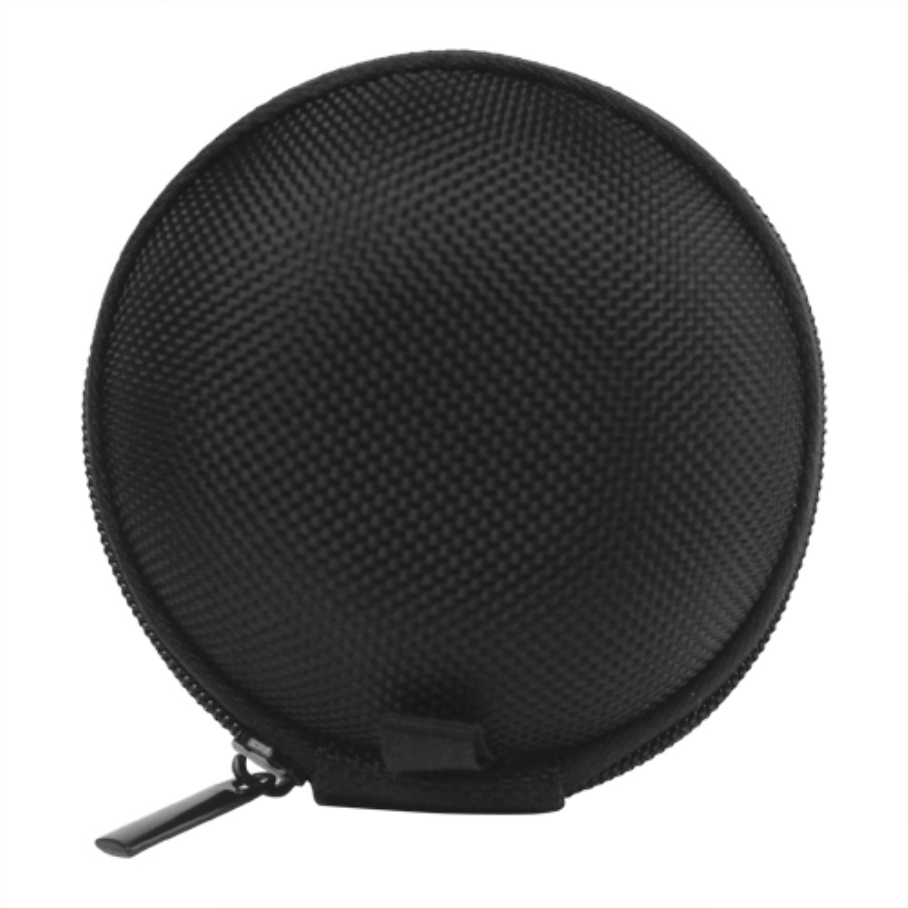 Round Mini Headphone Case Black