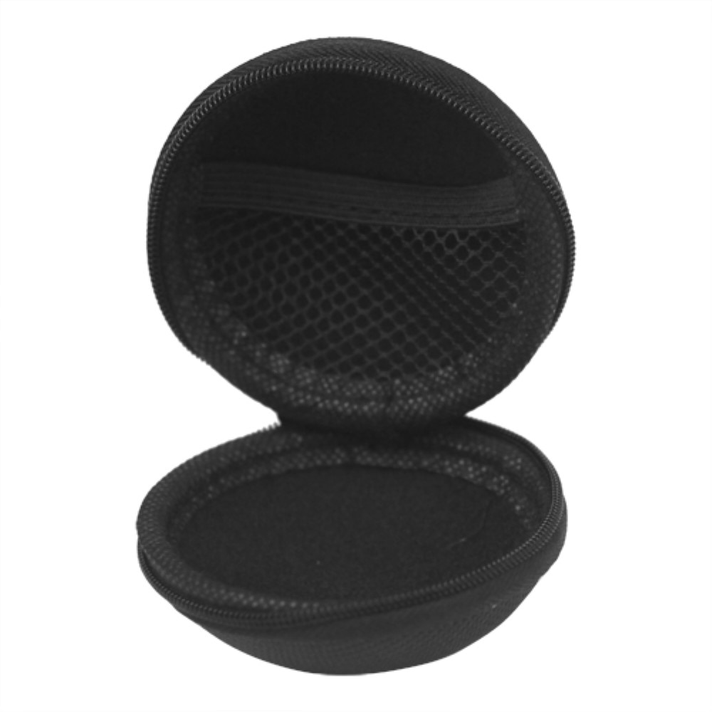 Round Mini Headphone Case Black