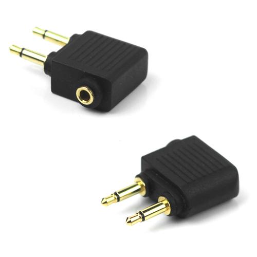 Airplane adapter for 3.5mm headphones Black