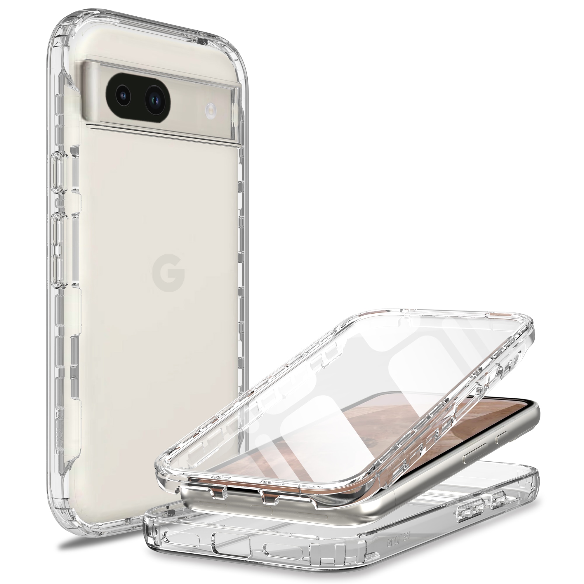 Google Pixel 8a Full Protection Case Transparent