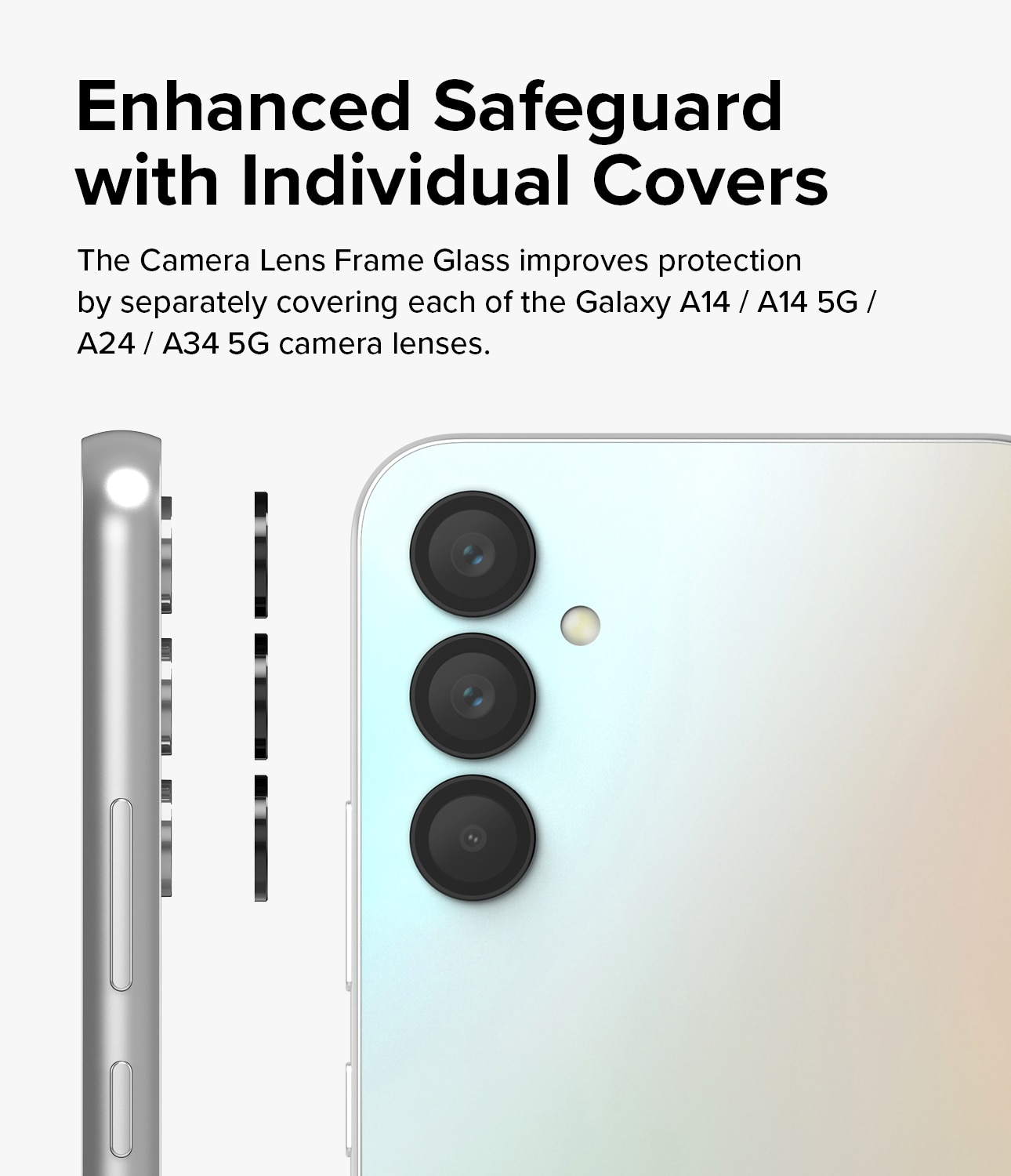 Samsung Galaxy A24 Camera Lens Frame Glass Black