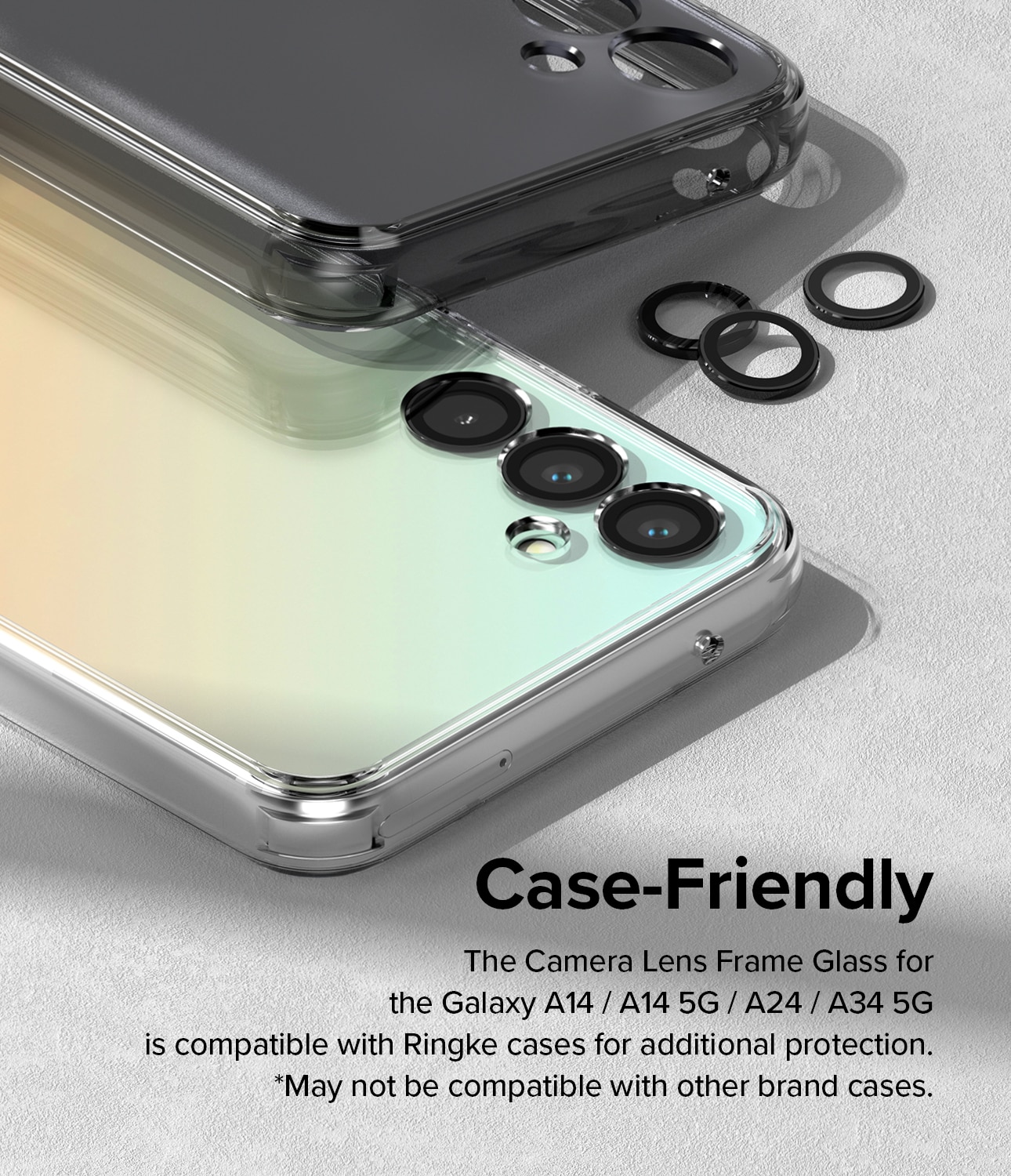 Samsung Galaxy A14 Camera Lens Frame Glass Black