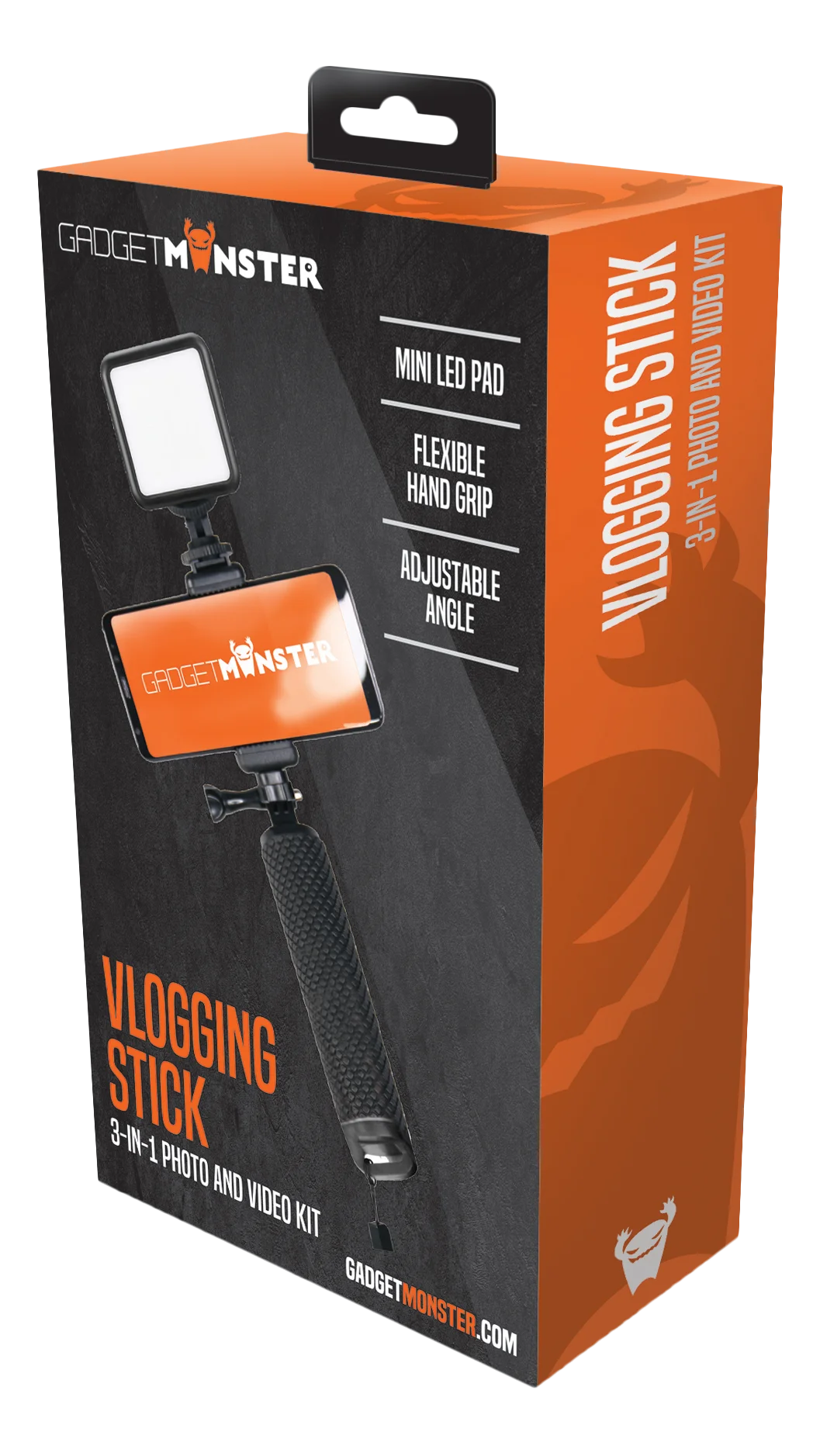 Selfie Stick with LED Lighting Black