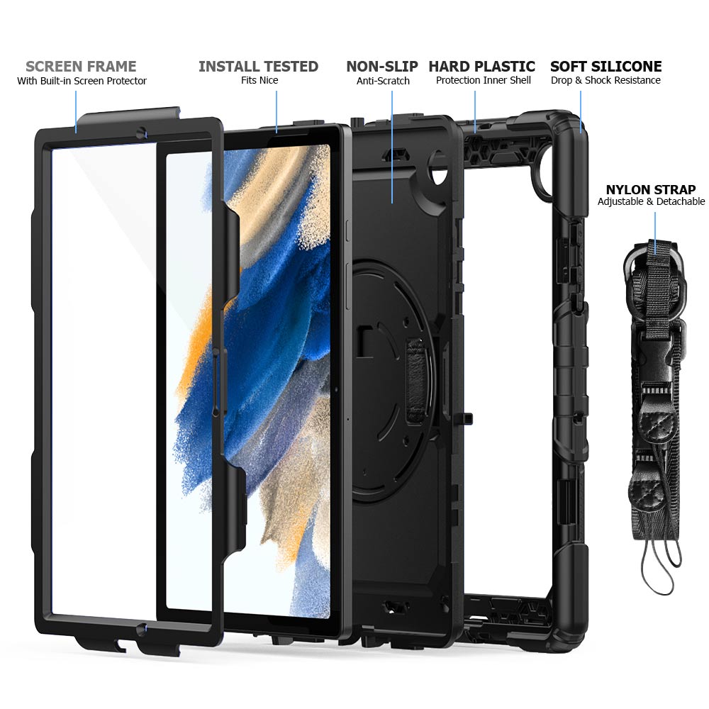 Samsung Galaxy Tab A8 GEN Rainproof Rugged Case Black