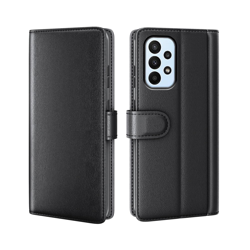 Samsung Galaxy A23 Genuine Leather Wallet Case Black