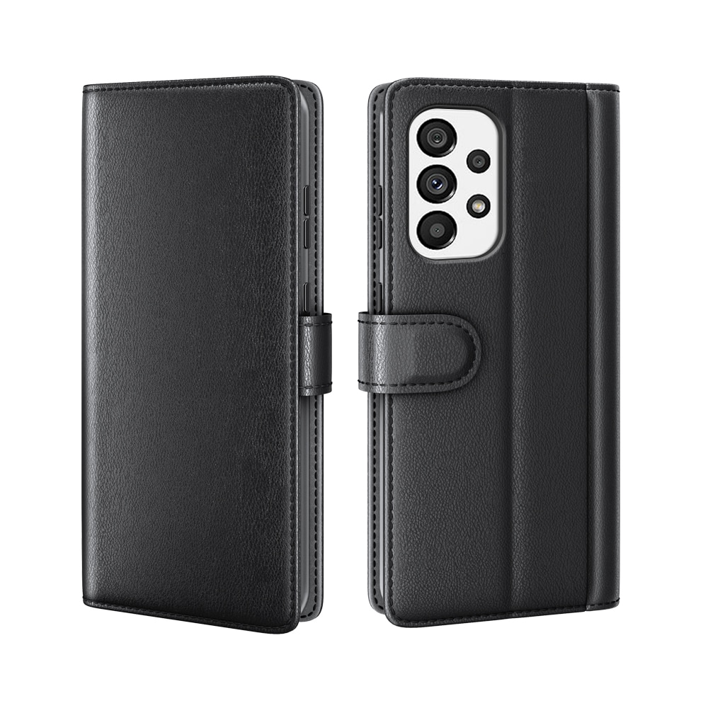 Samsung Galaxy A33 Genuine Leather Wallet Case Black