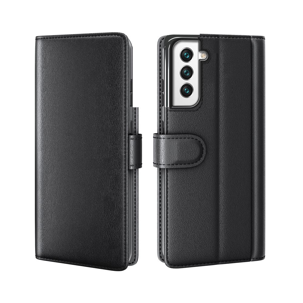 Samsung Galaxy S22 Plus Genuine Leather Wallet Case Black