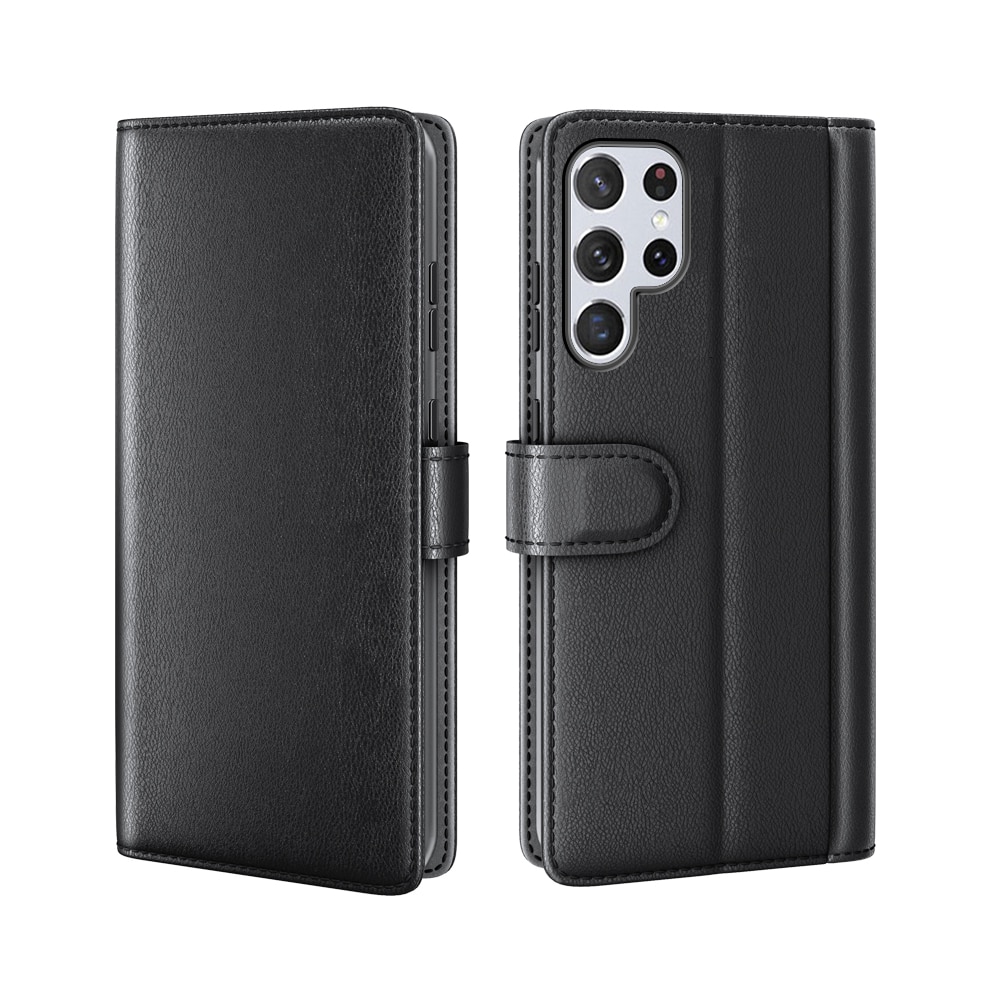 Samsung Galaxy S22 Ultra Genuine Leather Wallet Case Black