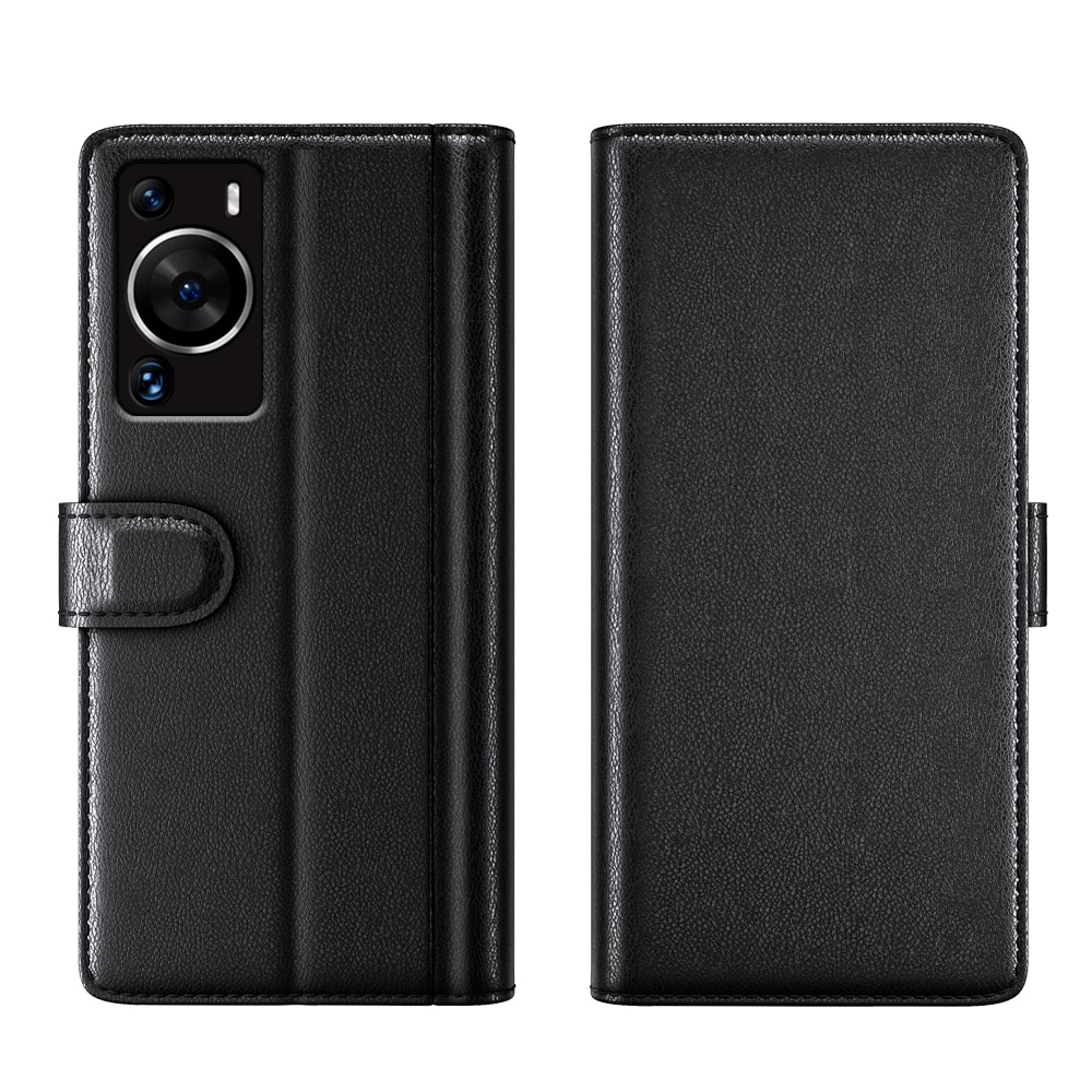 Huawei P60/P60 Pro Genuine Leather Wallet Case Black