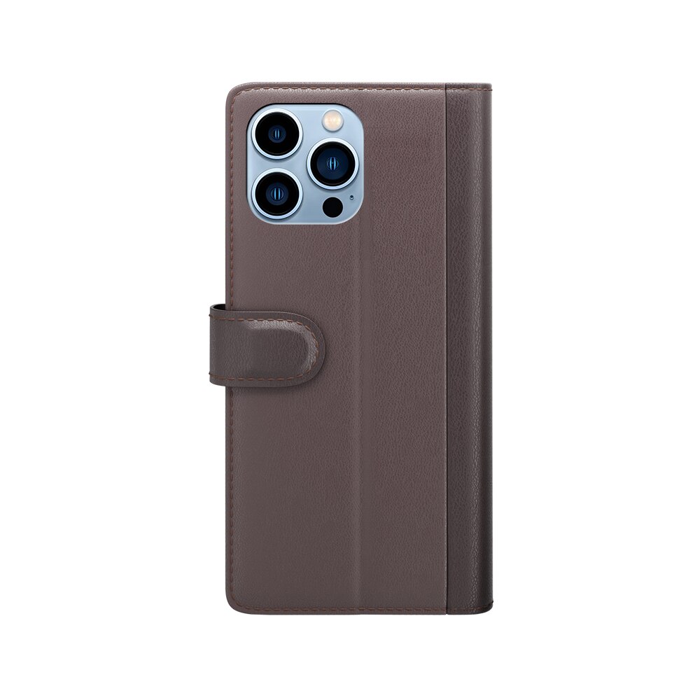 iPhone 14 Pro Max Genuine Leather Wallet Case Brown