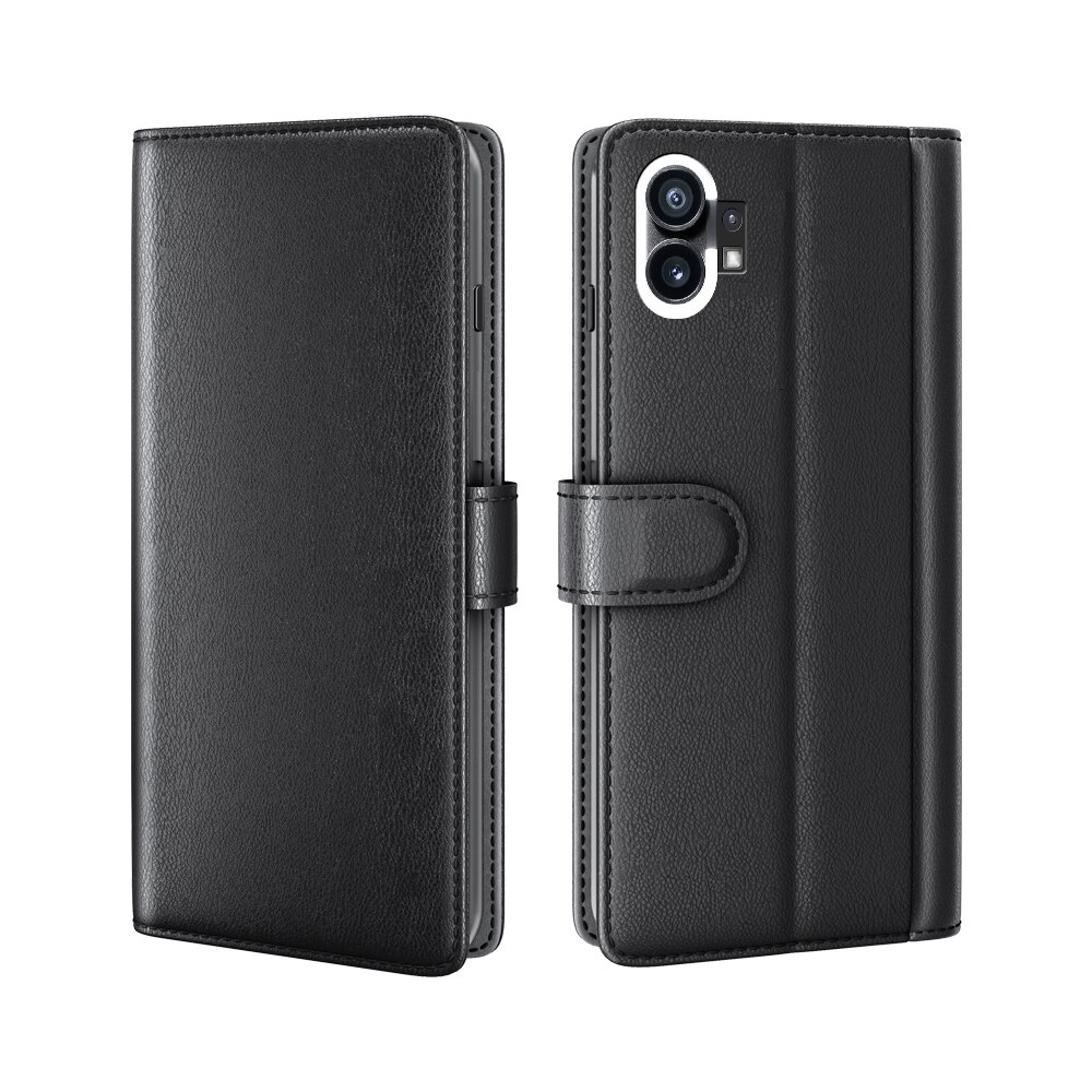 Nothing Phone 1 Genuine Leather Wallet Case Black