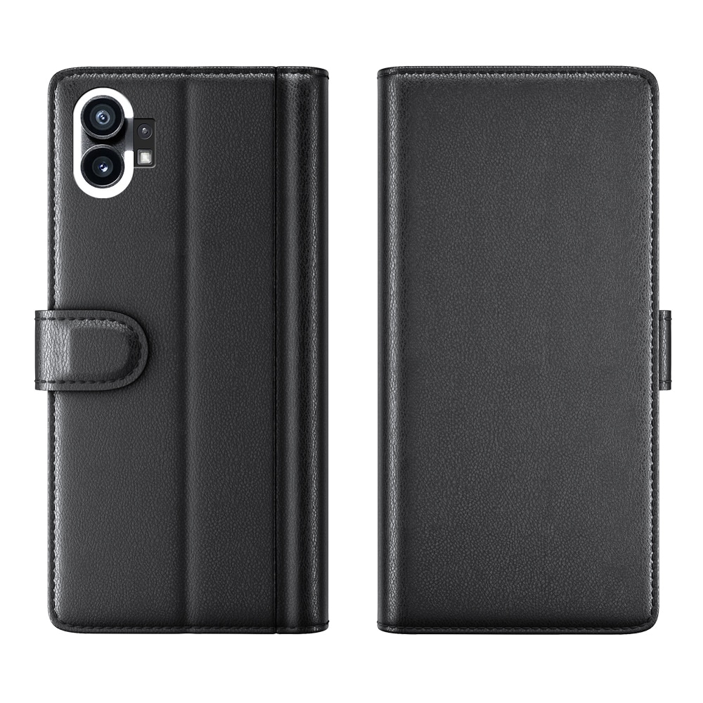 Nothing Phone 1 Genuine Leather Wallet Case Black