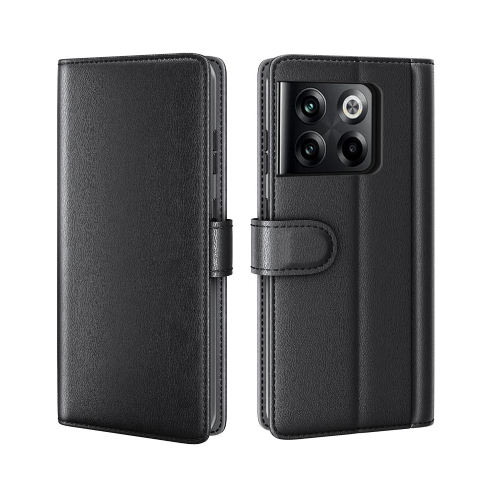 OnePlus 10T Genuine Leather Wallet Case Black