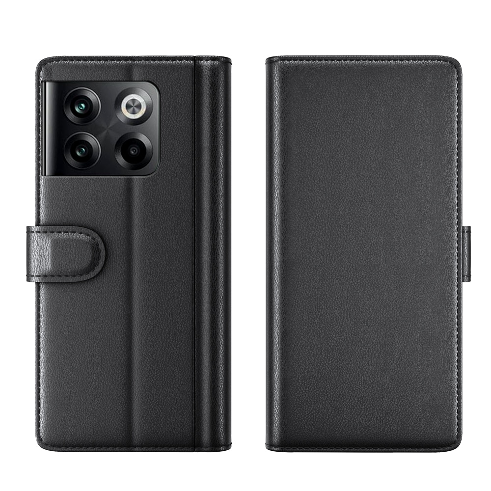 OnePlus 10T Genuine Leather Wallet Case Black