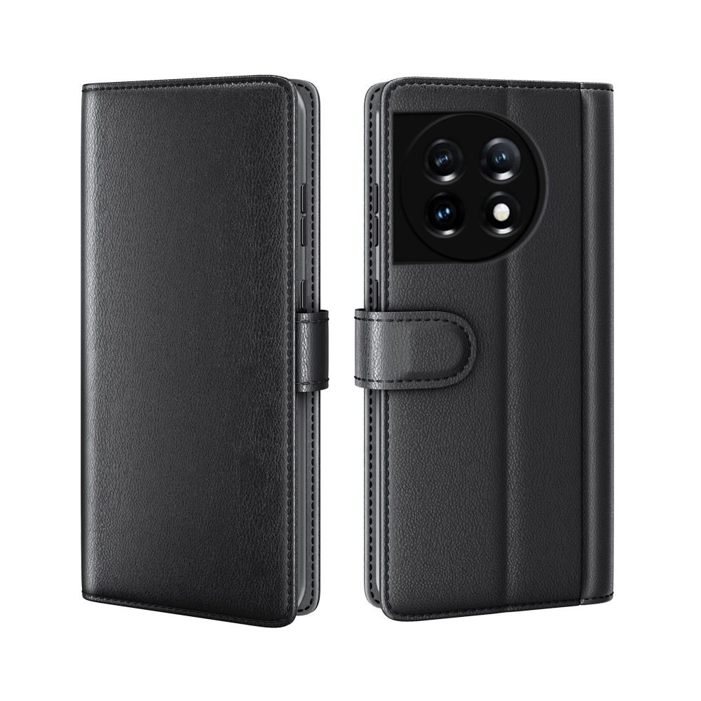 OnePlus 11 Genuine Leather Wallet Case Black
