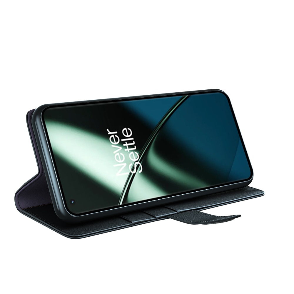 OnePlus 11 Genuine Leather Wallet Case Black