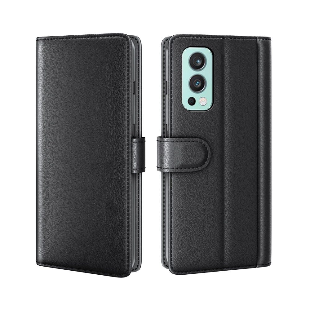 OnePlus Nord 2 5G Genuine Leather Wallet Case Black