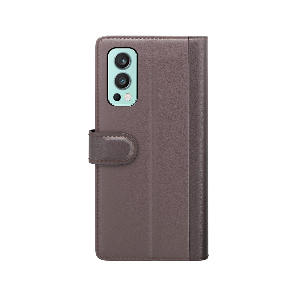 OnePlus Nord 2 5G Genuine Leather Wallet Case Brown