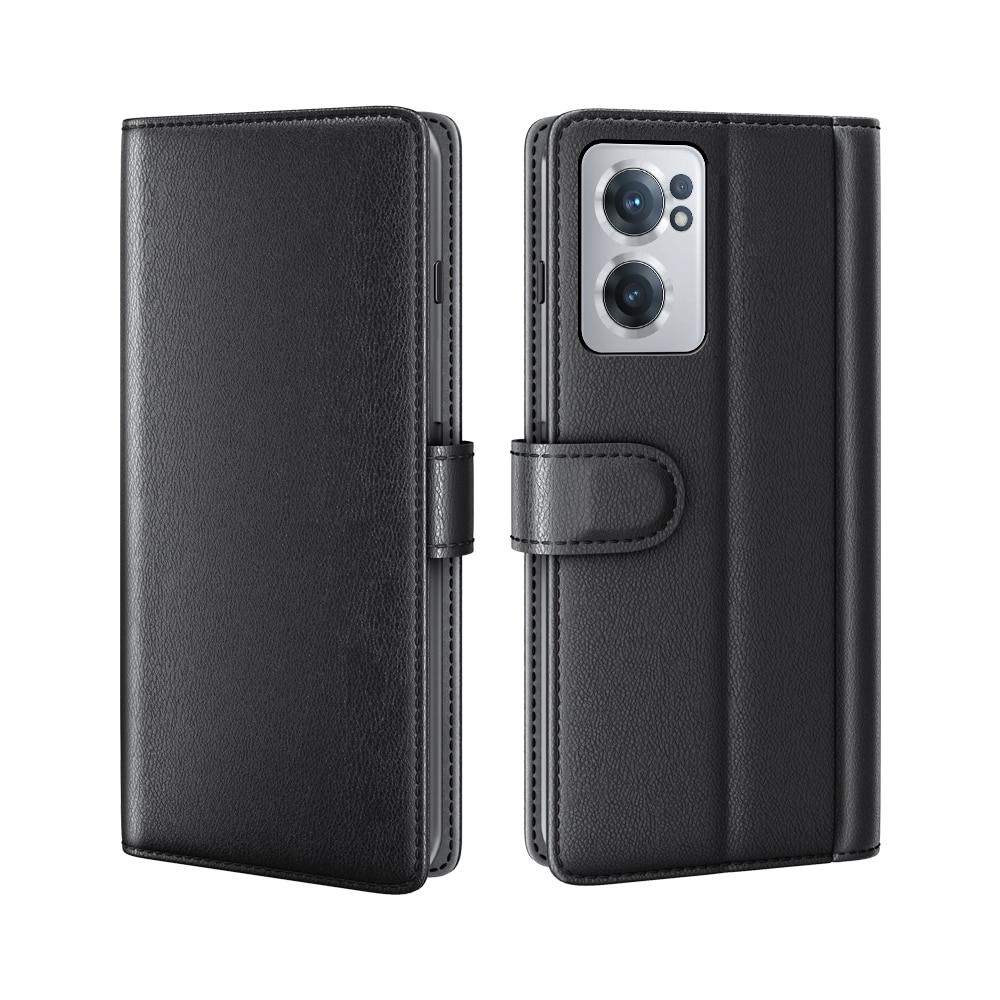 OnePlus Nord CE 2 5G Genuine Leather Wallet Case Black