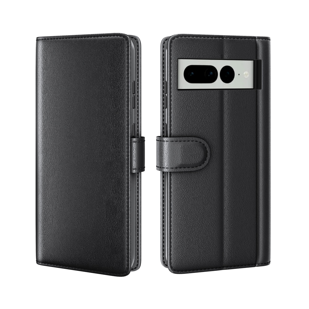 Google Pixel 7 Genuine Leather Wallet Case Black