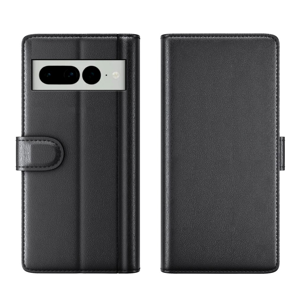 Google Pixel 7 Genuine Leather Wallet Case Black