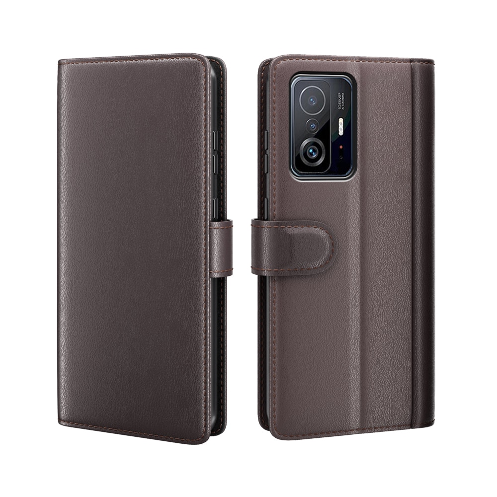 Xiaomi 11T/11T Pro Genuine Leather Wallet Case Brown