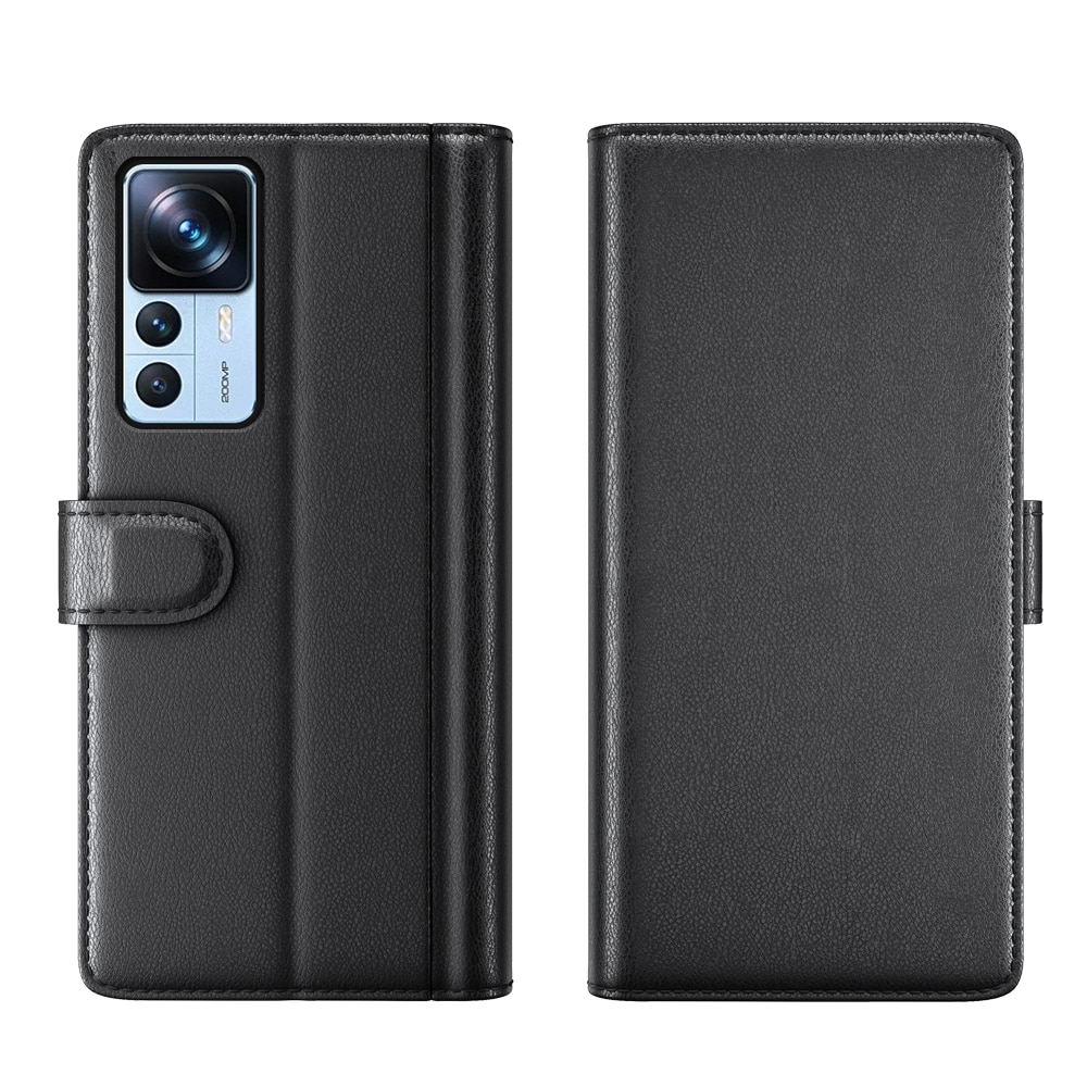 Xiaomi 12T/12T Pro Genuine Leather Wallet Case Black