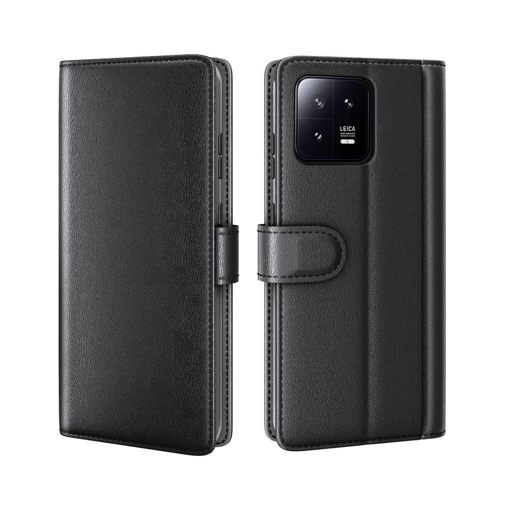 Xiaomi 13 Genuine Leather Wallet Case Black