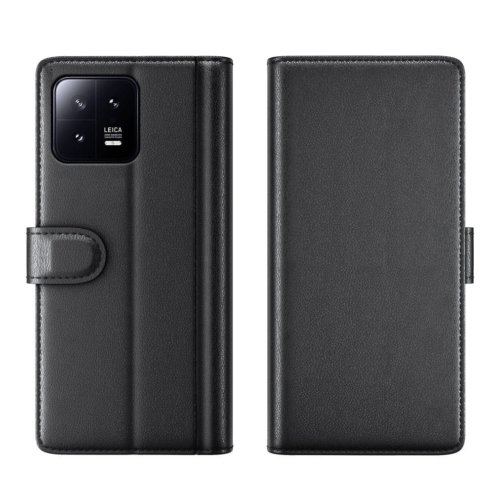Xiaomi 13 Genuine Leather Wallet Case Black