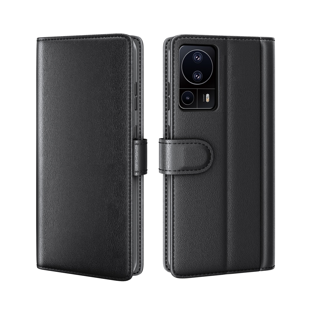 Xiaomi Poco X6 Pro Genuine Leather Wallet Case Black