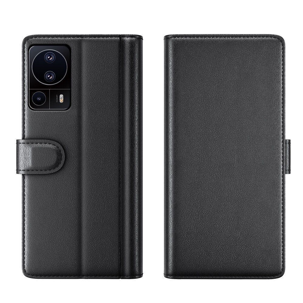 Xiaomi 13 Lite Genuine Leather Wallet Case Black