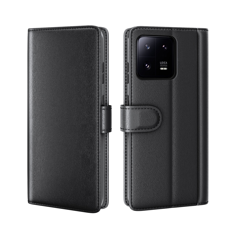 Xiaomi 13 Pro Genuine Leather Wallet Case Black