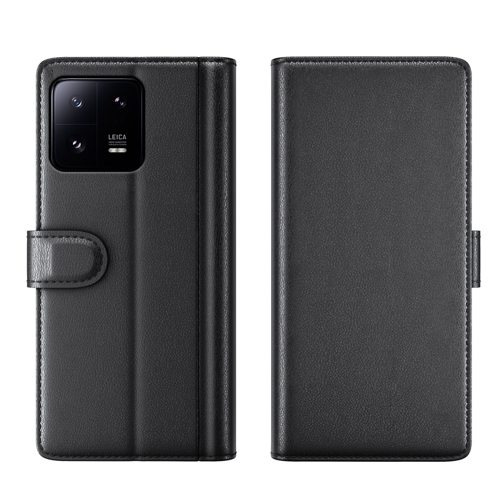 Xiaomi 13 Pro Genuine Leather Wallet Case Black