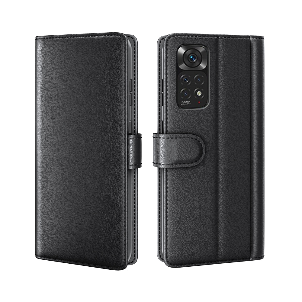 Xiaomi Redmi Note 11 Genuine Leather Wallet Case Black