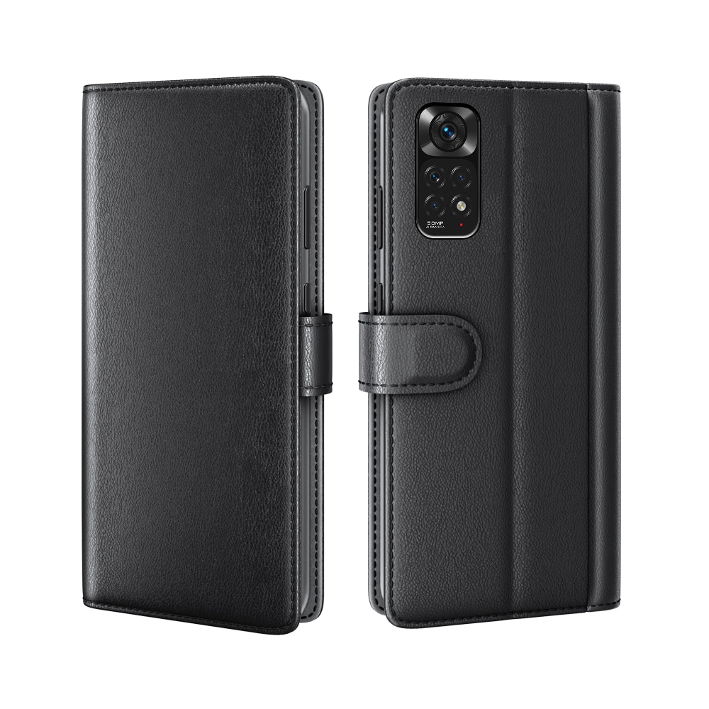 Xiaomi Redmi Note 11 Pro Genuine Leather Wallet Case Black